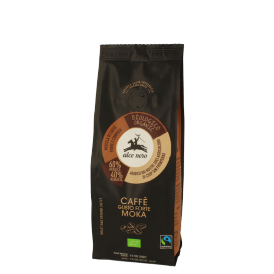Фото №2 ALCE NERO Кофе натуральный жареный молотый МОКА (смесь 60% Арабика и 40% Робуста) БИО  250 г