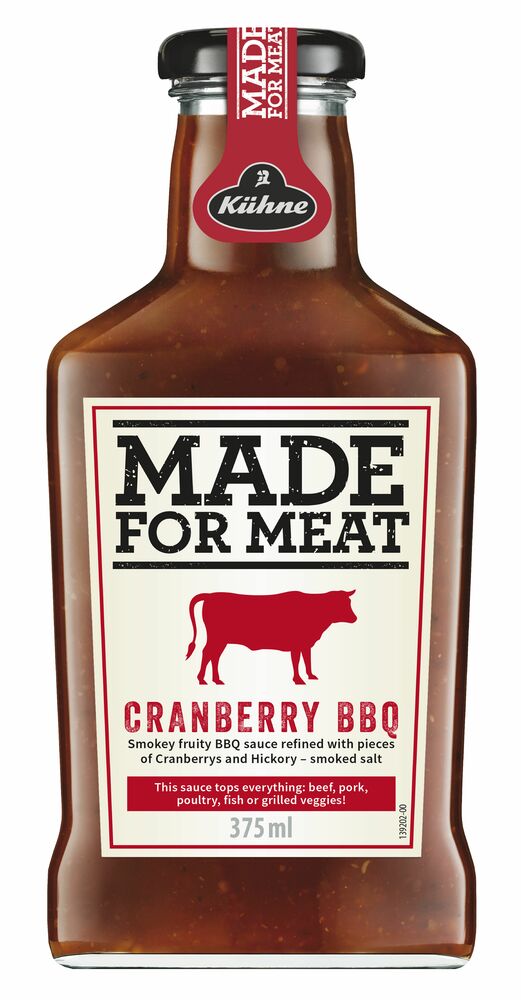 Фото №2 KUHNE Made for Meat Соус томатный Барбекю с клюквой Cranberry BBQ ст/бут 375 мл
