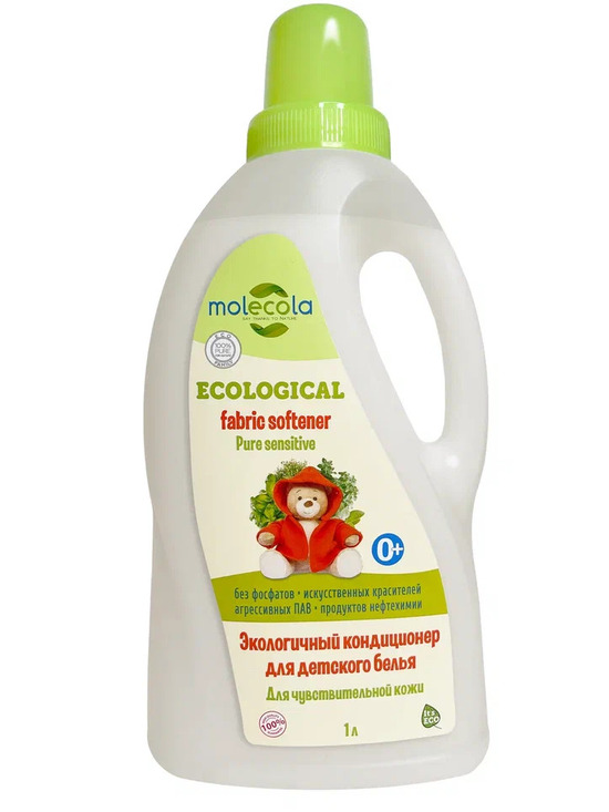 Фото №2 MOLECOLA Кондиционер для детского белья для чувствительной кожи Pure Sensitive экологичный 1000 мл