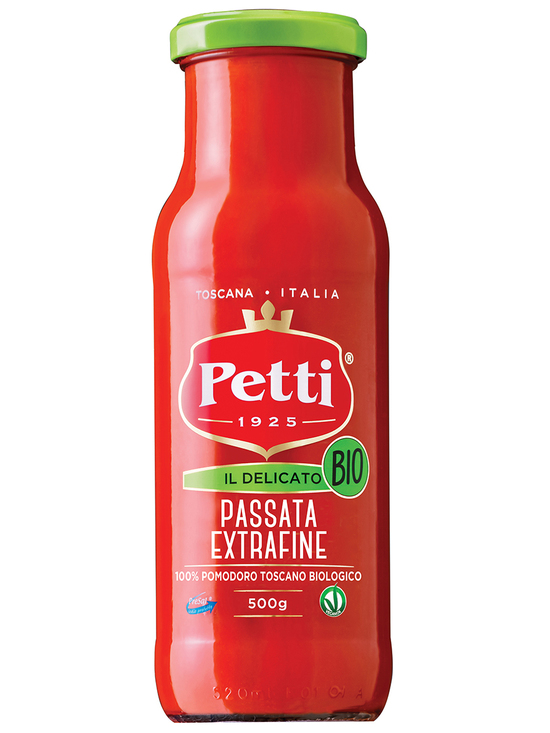 Фото №2 PETTI Натуральный томатный соус Пассата Экстрафине БИО 500 г, Веган