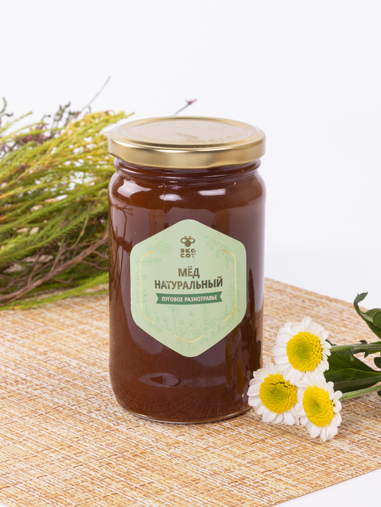 Фото №2 ЭКО-СОТ Мёд натуральный Луговое разнотравье 500 г