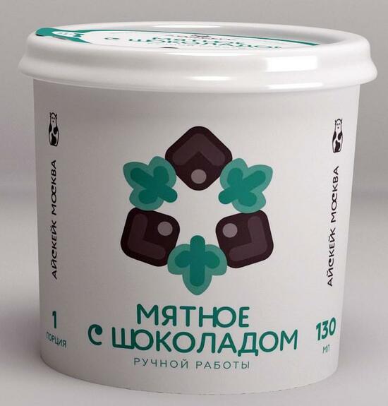 Фото №2 АЙСКЕЙК ЭКО Мороженое мятное с шоколадом 130 мл