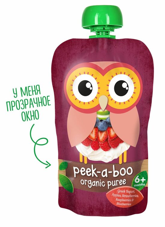 Фото №2 PEEK-A-BOO Пюре фруктово-йогуртное Греческий йогурт с ягодами с 6 мес 113 г
