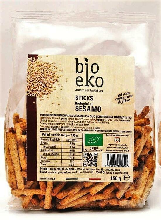 Фото №2 EKO BIO Гриссини из цельн. пшеничной муки с кунжутом 125 г