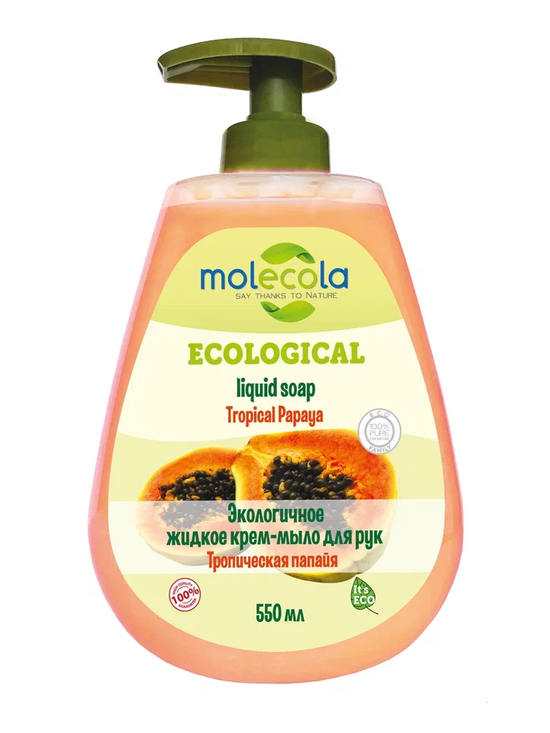 Фото №2 MOLECOLA Жидкое мыло для рук Тропическая Папайя экологичное 500 мл