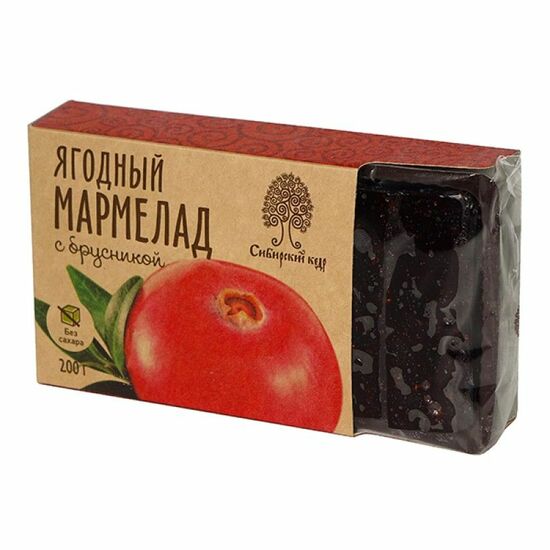 Фото №2 СИБИРСКИЙ КЕДР Мармелад ягодный с брусникой 200 г