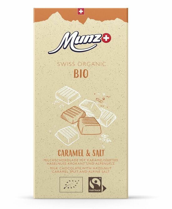 Фото №2 MUNZ Молочный шоколад  с карамелизированным фундуком и солью 100г.