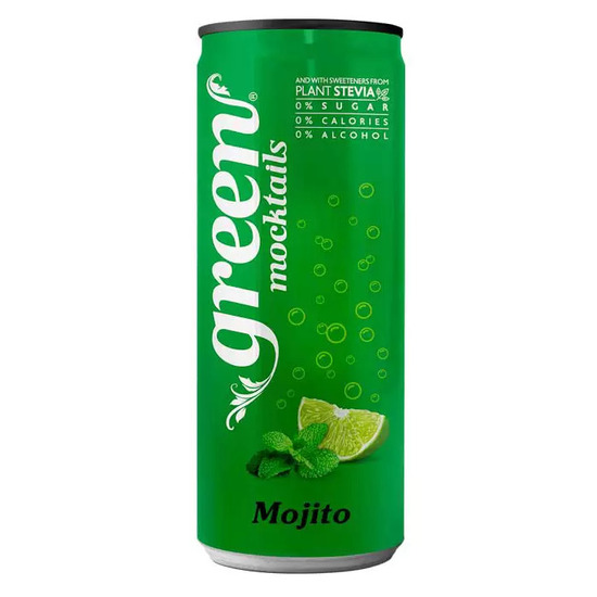 Фото №2 GREEN Напиток безалкогольный сильногазированный без сахара «Мохито» 0,33 л (ж. б.)