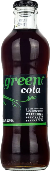 Фото №2 GREEN COLA Напиток безалкогольный сильногазированный без сахара «Кола» 0,25 л  (ст. бут.)