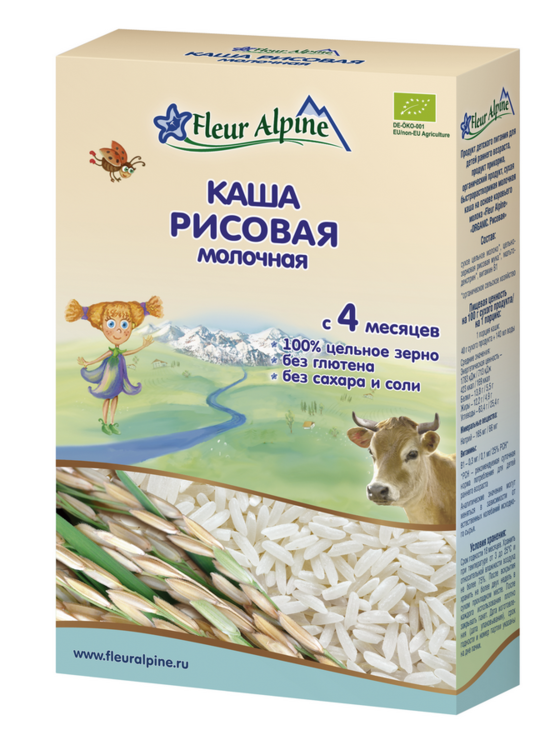 Фото №2 ФЛЁР АЛЬПИН Каша молочная рисовая с 4 месяцев 200 г