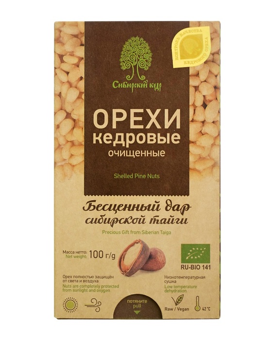 Фото №2 СИБИРСКИЙ КЕДР Ядро кедрового ореха органическое вакуум коробка 100 г