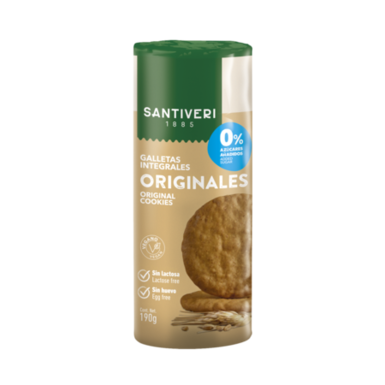 Фото №2 SANTIVERI Печенье цельнозерновое оригинальное без сахара 190г