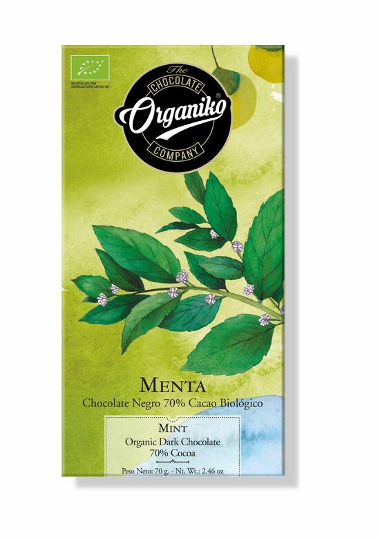 Фото №2 Organiko Горький шоколад 70% с мятой 70 г