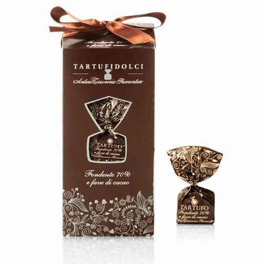 Фото №2 Antica Torroneria Piemontese трюфели из горького шоколада 70 % с кусочками какао-бобов 160 г.