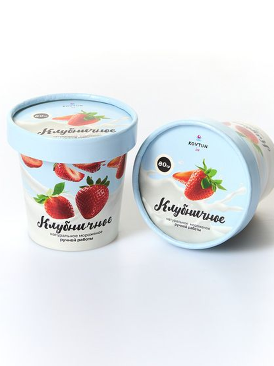 Фото №2 KOVTUN Ice Мороженое "Клубничное" 80г