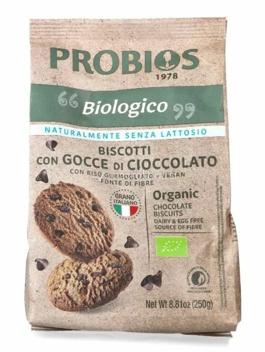 Фото №2 PROBIOS Печенье с шоколадной крошкой, Vegan, Organic 250гр.