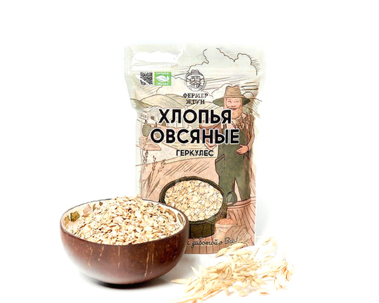 Фото №2 Фермер Жгун Хлопья овсяные "Геркулес" 500 гр.