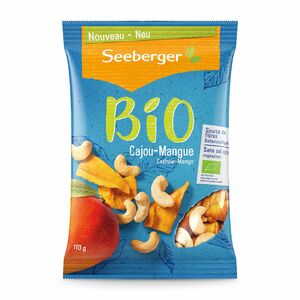 фото SEEBERGER BIO Смесь обжаренных ядер кешью и сушёного манго 110 г