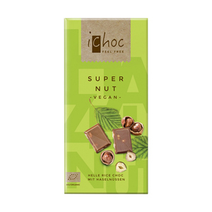 фото ICHOC Шоколад С рисовым молоком и лесным орехом, 37% какао ORGANIC 80 г