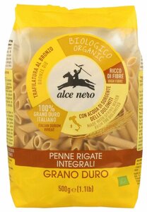 фото ALCE NERO Макаронные изделия Penne Rigate из муки цельнозерновой пшеницы дурум 500 г*