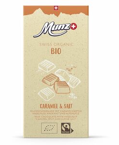 фото MUNZ Молочный шоколад  с карамелизированным фундуком и солью 100г.
