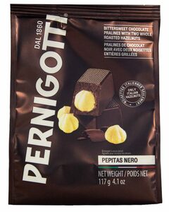 фото PERNIGOTTI Конфеты из темного шоколада c пастой «Gianduia» и цельным фундуком «Pepitas Dark» 117 г