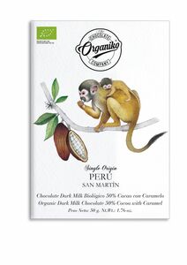 фото Organiko Молочный шоколад PERU 50% с карамелью 50 г