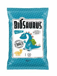 фото BIOSAURUS Снек кукурузный с морской солью Без сахара, Веган 50 г