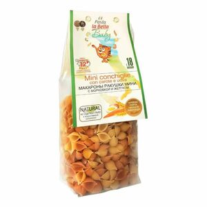 фото Pasta la Bella BABY Макароны Ракушки мини с морковкой и желтком 300 г